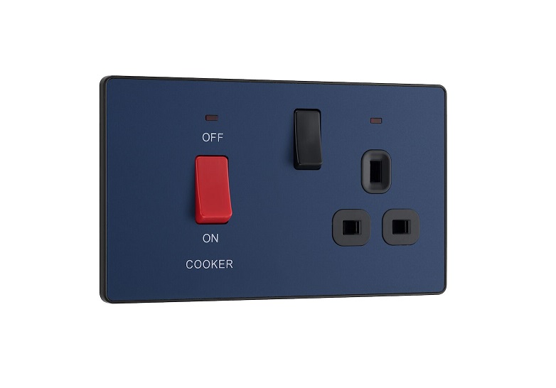 [25BVBU.57] Evolve Cooker Sw+Socket.Neo Matt Blue	PCDDB70B-01