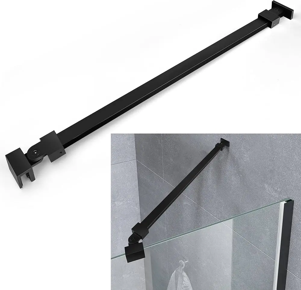 [43JBbLk.BB1B] Lakes Glass To Wall Brace Bar ●Black
