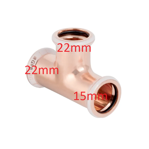 [11CM22FE15] Mapress 22 x 15 x 22 End Tee