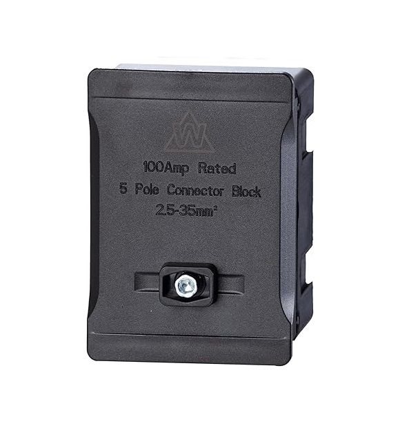 [24JH1BLk⨈Henley1] Connection Block 1Pole 100a WTB5-BLk