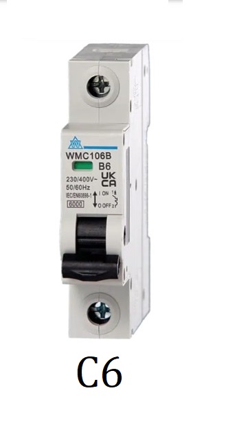 Wced MCB 6A C curve 6ka⨈