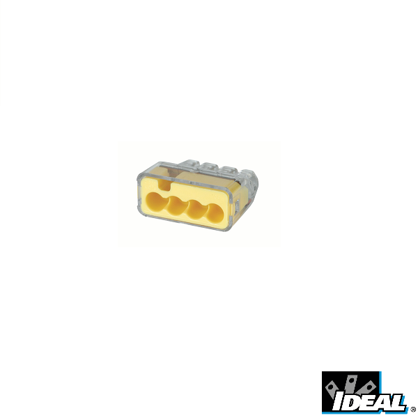 Ideal Push-Wire Yellow 4w Connector 32a 30-1034 Box100