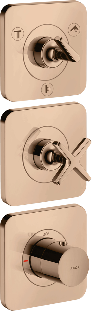 CitterioC Shower Mixer Thermo 3Way F/Set Brushed Gold