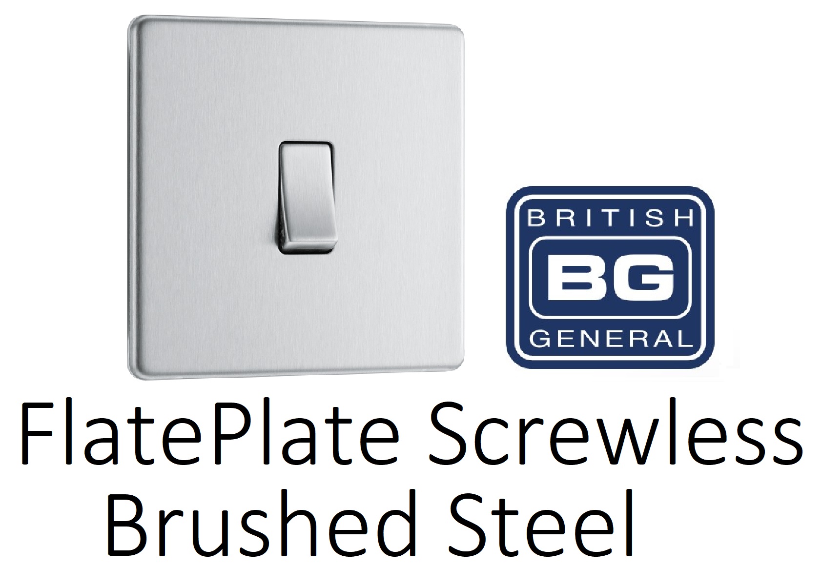 Range: BG Flate Plate Screwless Brushed Steel