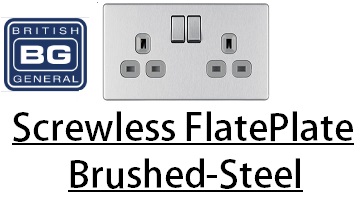 Range: BG Flate Plate Screwless Brushed Steel