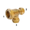 Compression 22 x 15 x 15 Centre & End Tee