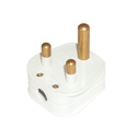 Plug 5a Round Pin Wh PA166