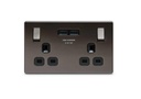 Bg Scr.Less USB-Skt 2g 13a Dp BNickle FBN22U3B