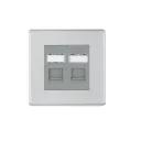 Bg Scr.Less 2g RJ45 Cat5 BruSteel FBSRJ452-01