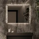 Bastille80 60Hx80W Led Mirror Black Chrome