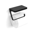 Atto Toilet RoHolder + Shelf Black