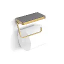 Atto Toilet RoHolder+Shelf Brushed Brass