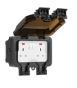 Socket 2g IP66 Black OP9N MLa