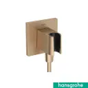 FixFit Porter E Shower Outlet Elbow & Holder *Square* Brushed Bronze