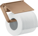 Toilet Roll Holder With Cover Brushed Bronze