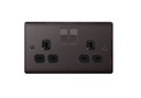 Socket 2g 13a Dp Bg BLK-Nick Raisd NBN22B