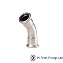M Press SS 35mm Elbow 45' 122303535