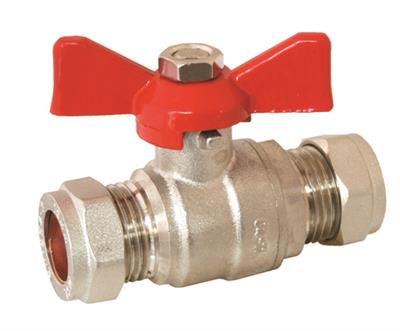Butterfly Valve 15mm Red