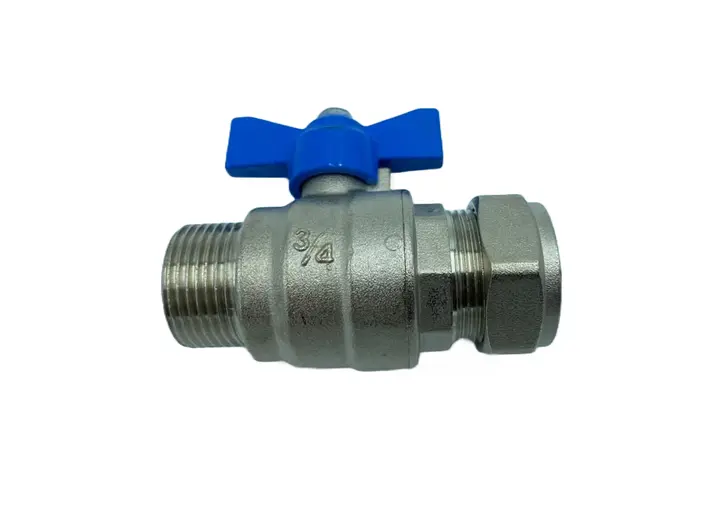 [11BB225NBLU] Butterfly Valve 22mm x 3/4" Mi