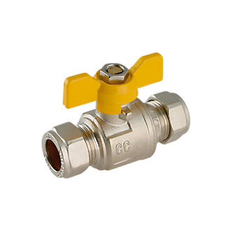 [11BBG15ISO] Butterfly Valve Gas 15mm Yellow
