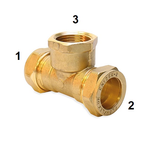 [11CB15FN] Compression 15 x 15 x 1/2" Female Iron Tee