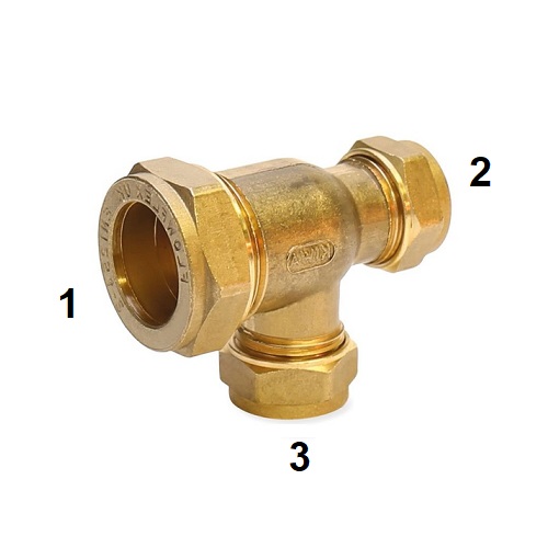 [11CB22FF15] Compression 22 x 15 x 15 Centre & End Tee