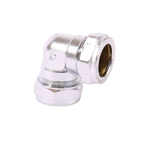 Chrome Compression 15mm Elbow 90°