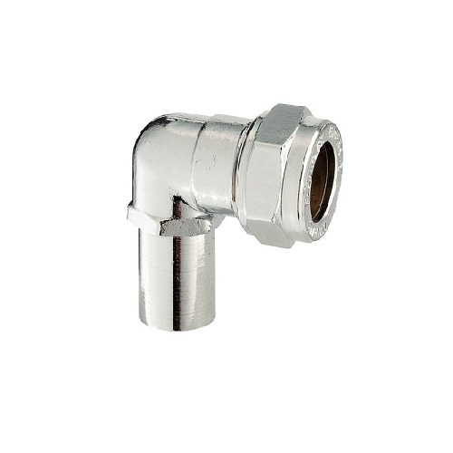 Chrome Compression 15mm Elbow Street