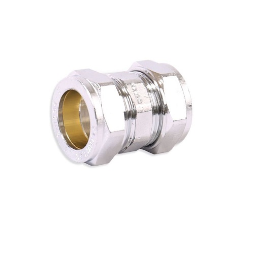 Chrome Compression 15mm Coupler