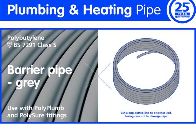 PolyPlumb 15mm Barrier Pipe Grey 100m