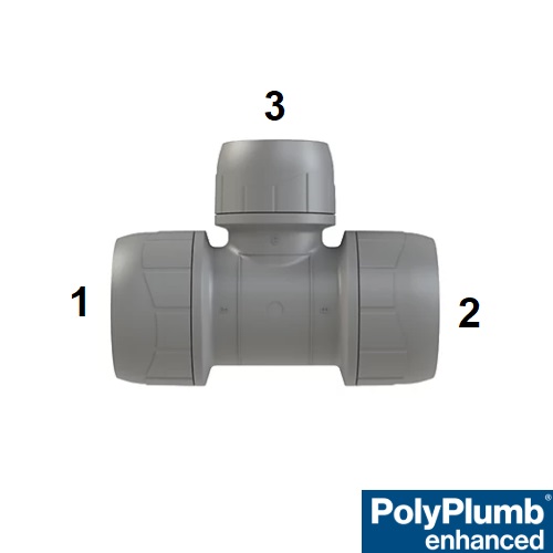 [11PP22FC15] PolyPlumb 22 x 22 x 15 Centre Tee