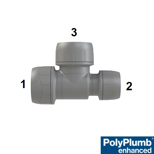 PolyPlumb 22 x 15 x 22 End Tee