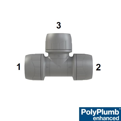 PolyPlumb 22 x 15 x 15 Centre & End Tee