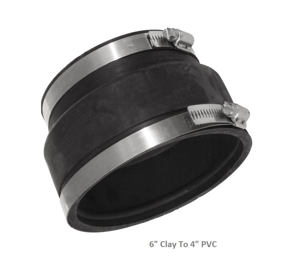 [12Fx7.4] Flexi Coupler 6"Clayx4" Fernco -AC1922