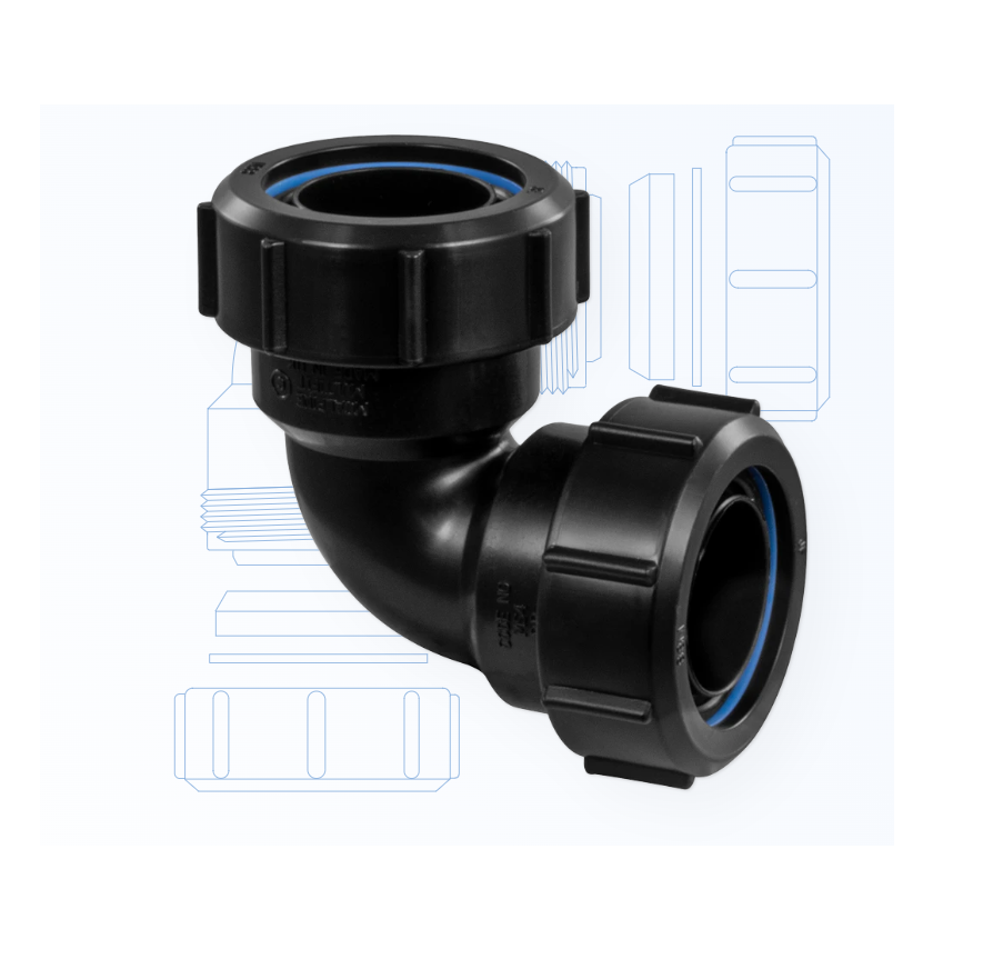 Black multifit Bend 40mm 90°🅼ᶜ MT4-BL