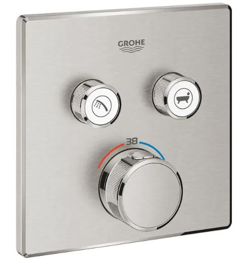 Smart Therm 2Way Sq Trim SuperSteel