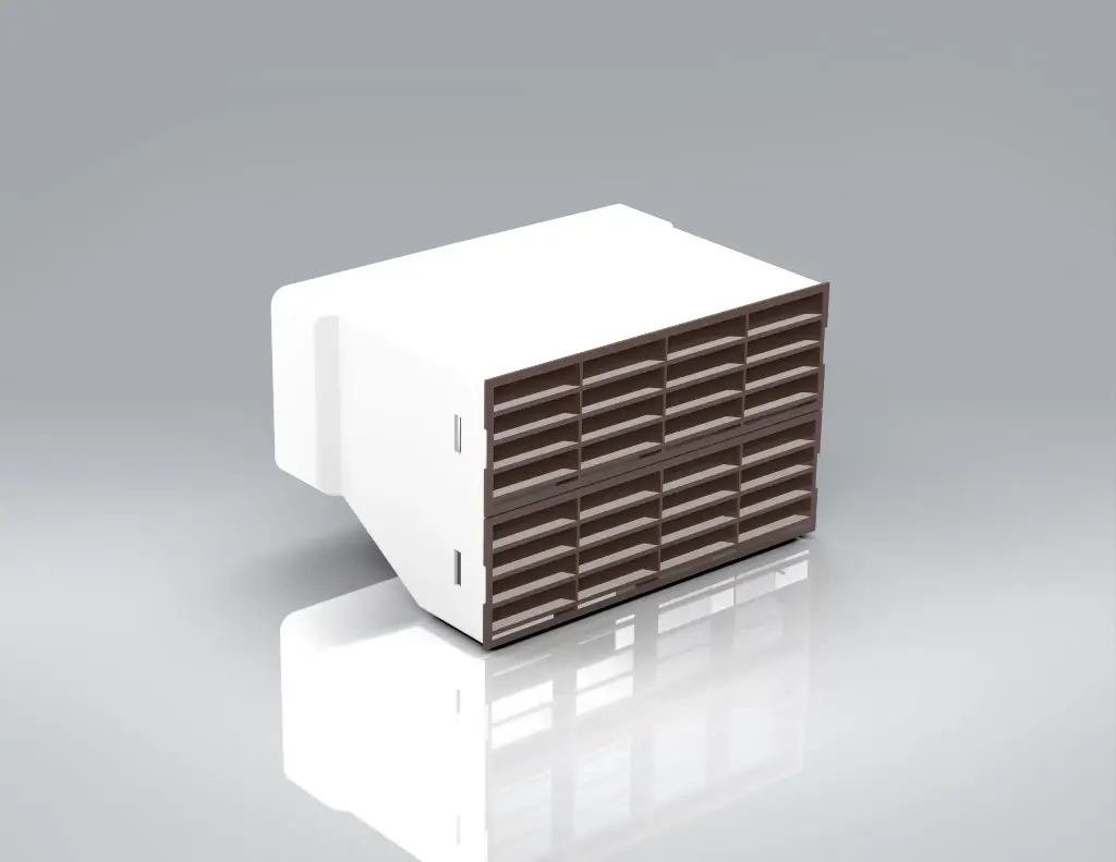 Duct3 220x90 Double Airbrick Brown c/w Grill