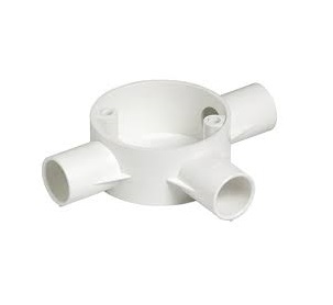 [22RW253T] Conduit Box 3w T 25mm Wh