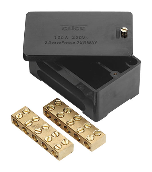 [24JH2Henley2] Connection Block 2Pole 100a Click=WA228