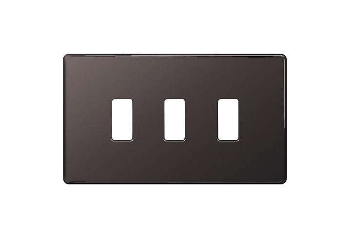 [25BCNi.1x3] Bg Scr.Less Grid 3g Cover Plate BNickel RFBN3-01