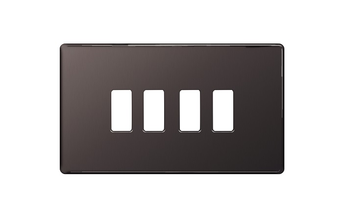 [25BCNi.1x4] Bg Scr.Less Grid 4g Cover BruNickle RFBN4-01
