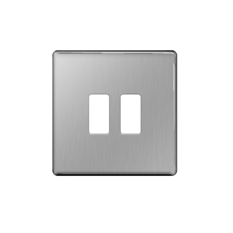 Bg Scr.Less Grid Plate 2g BruSteel RFBS2-01