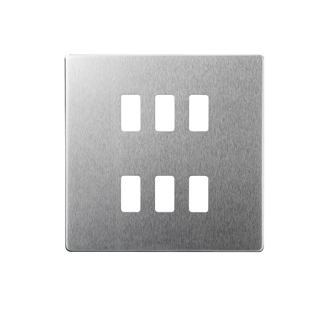 [25BCSc.Gp2x3] Bg Scr.Less Grid Plate 3raw 6g BruSteel RFBS6-01