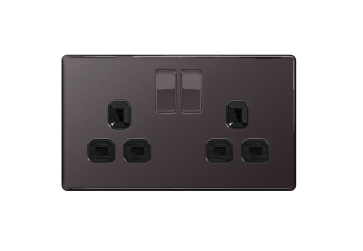 Bg Scr.Less Socket 2g 13a Dp BNickle FBN22B-01