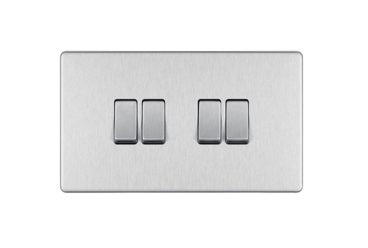 Bg Scr.Less Switch 4g 2w BruSteel FBS44-01