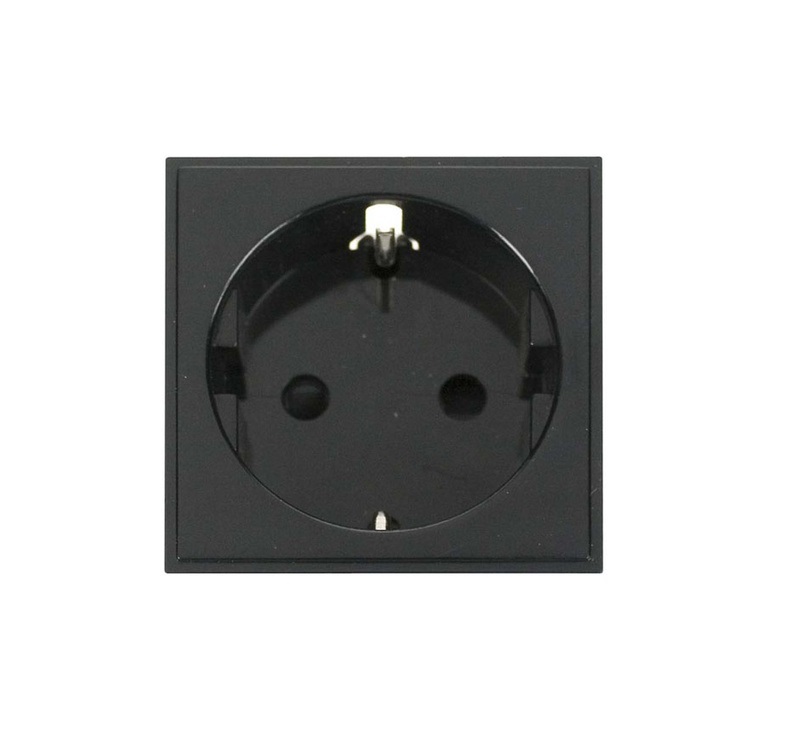 [25MMB KEU] Euro Module Socket 16a Euro Modulepean Black