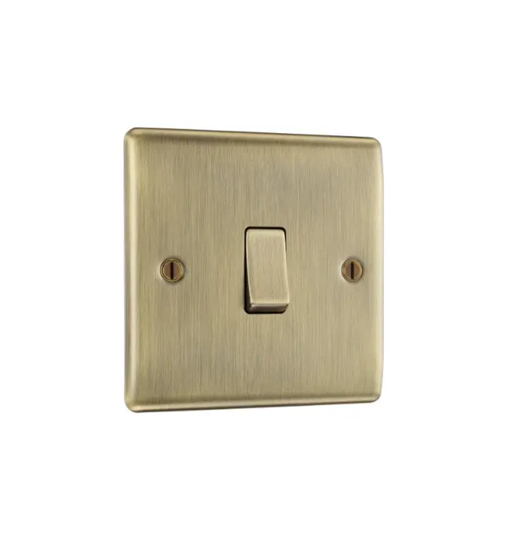 Switch 1g 2w AntBrass Raisd NAB12