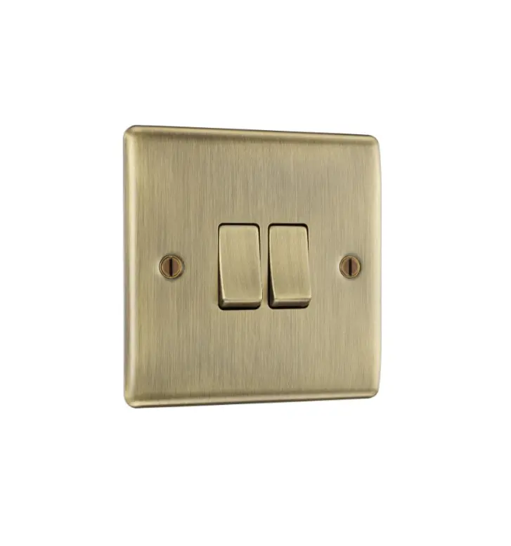 Switch 2g 2w AntBrass Raisd NAB42-01