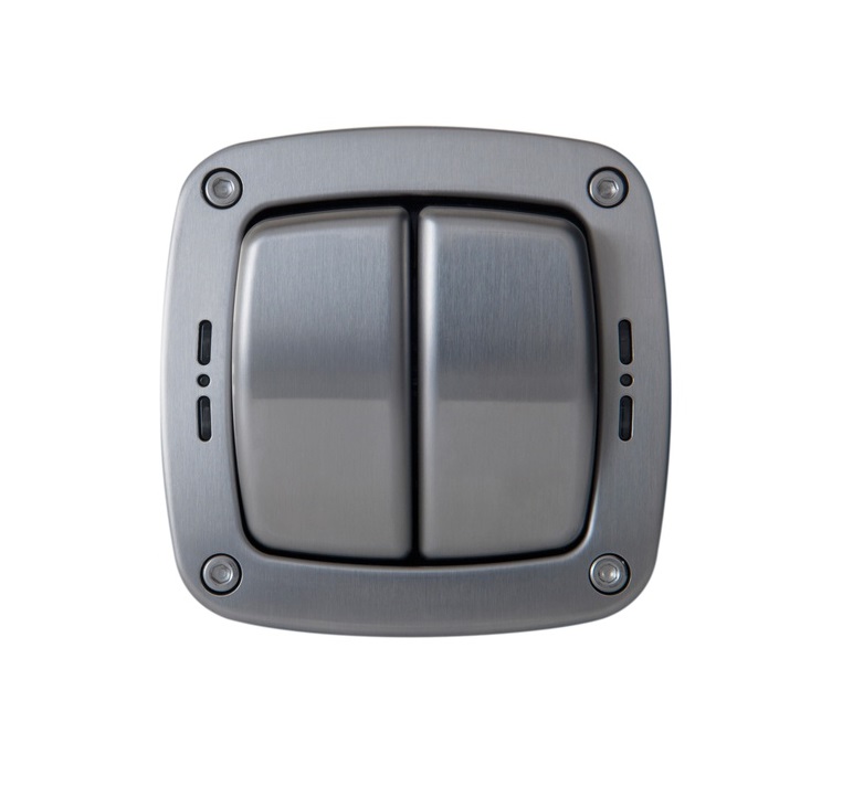 [25WP6.12W66SS] Switch 2g 2w IP66 Ssteel Bg WPL42-01