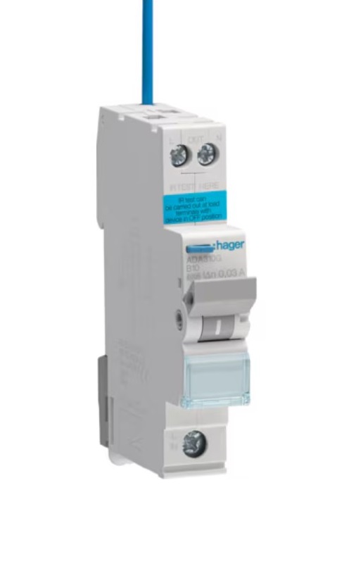 Hager RCBO 10a B curve 6ka ADA310G//ADB910R